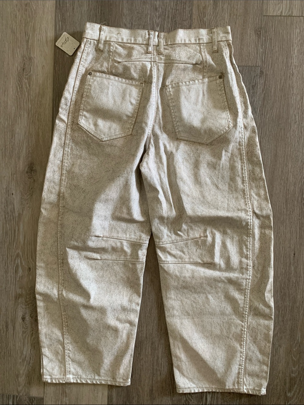Free People Good Luck Coated Barrel Jeans NWT - Picture 12 of 14